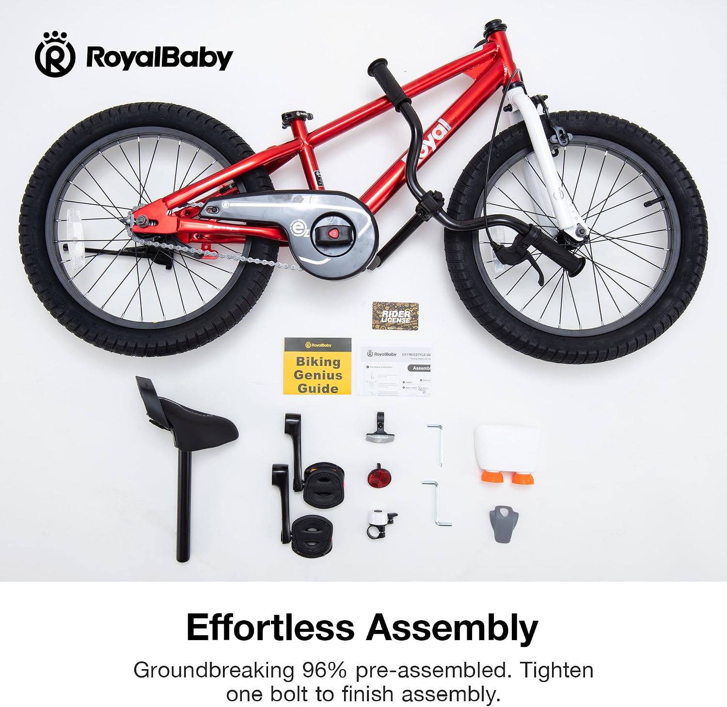 RoyalBaby EZ Kids Bike 12 14 16 18 20 Inch Balance Pedal 2-in-1 Training Bicycle Boys Girls Ages 3 to 12 Years Easy Learn for Beginners