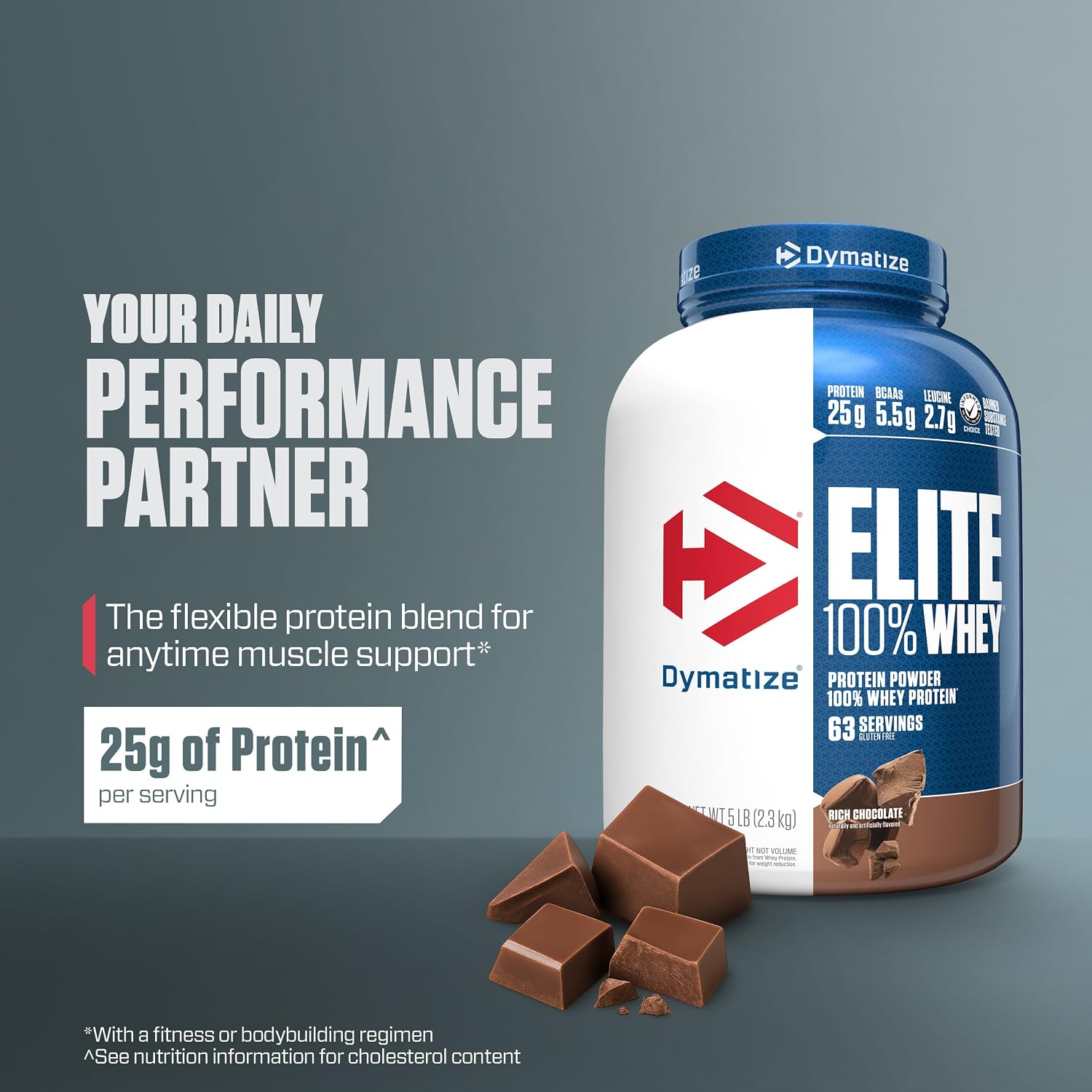 Dymatize Elite 100% Whey Protein Powder, L-Leucine, Quick Absorbing & Fast Digesting for Optimal Muscle Recovery, Gourmet Vanilla, 32 Oz