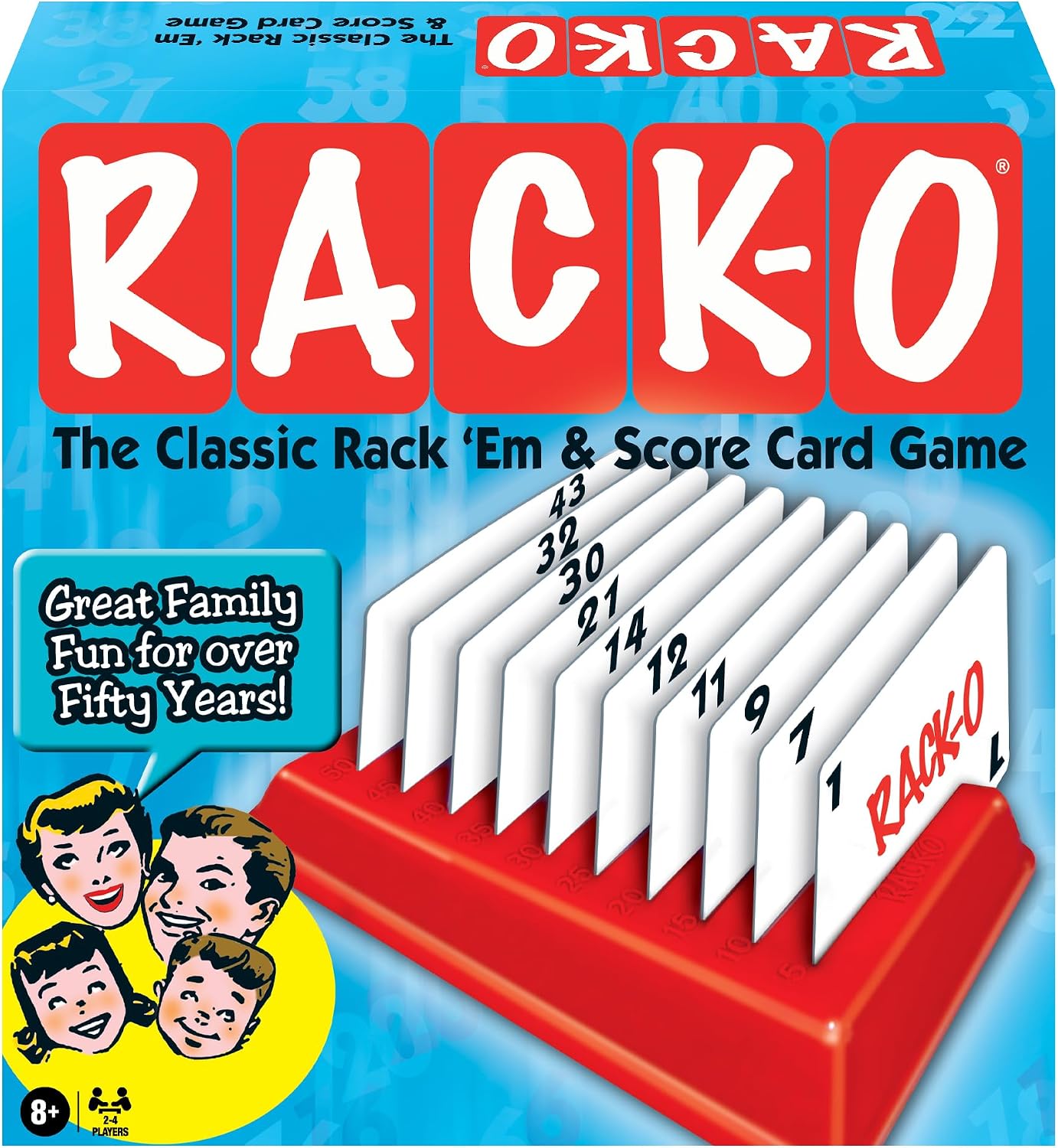 Winning Moves Rack-O Retro Edition, Enjoyed Since the 50's | Classic Tabletop Number Sorting Game, 2-4 Players, Ages 8+