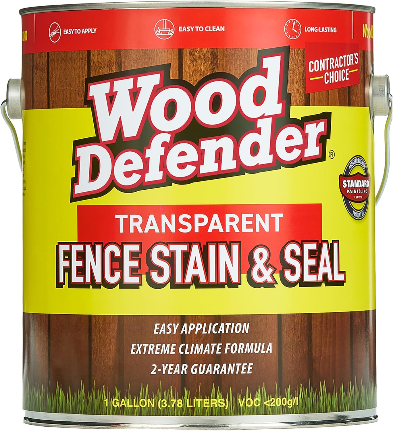 Wood Defender Transparent Fence Wood Stain and Seal in One, Oil-Based Penetrating Sealer, Professional-Grade, Long-Lasting, Weather-Resistant Protector, Clear Glow, 1-Gallon