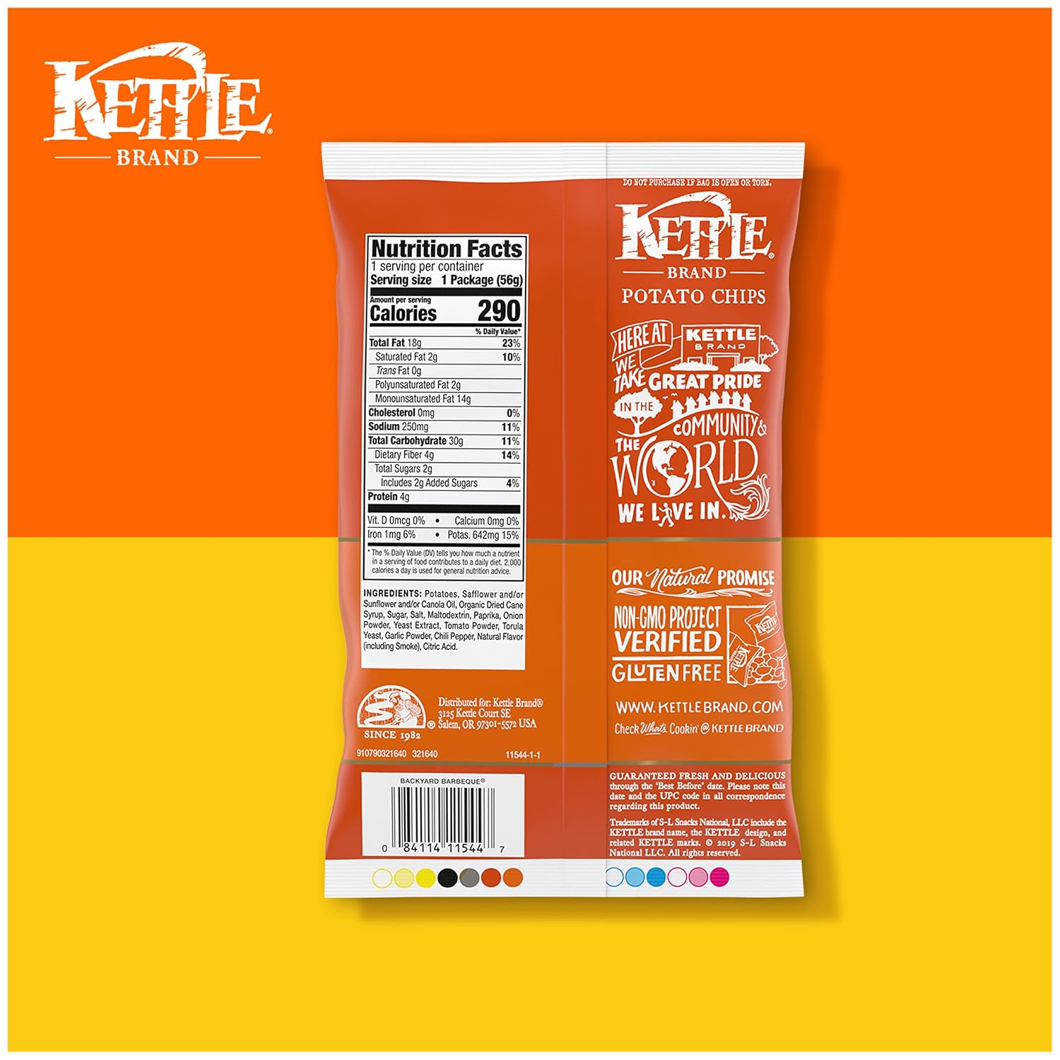 Kettle Brand Potato Chips, Backyard Barbeque Kettle Chips, 5 Oz