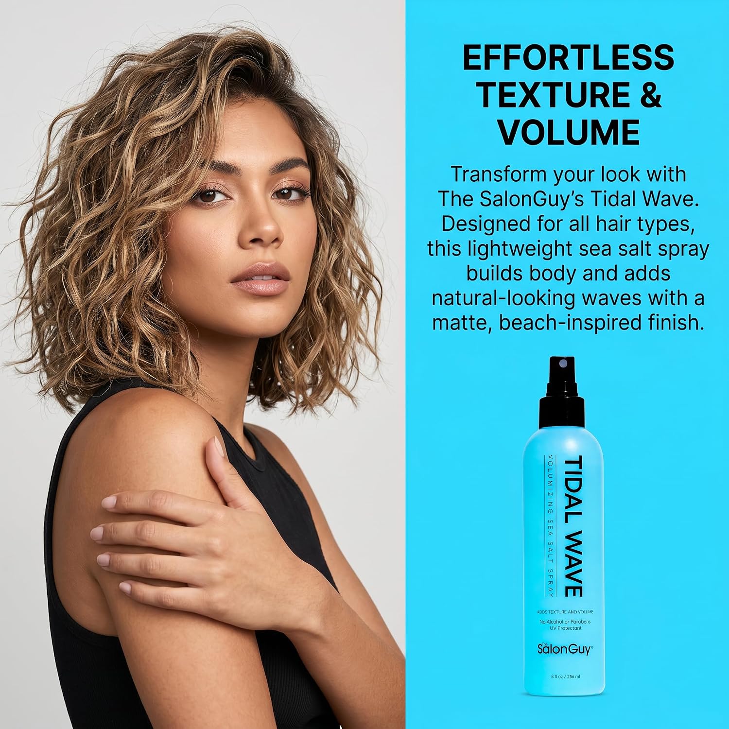 THESALONGUY Tidal Wave Sea Salt Spray for Hair – Volumizing & Texturizing Beach Wave Spray for Men & Women | Matte Finish, Light Hold