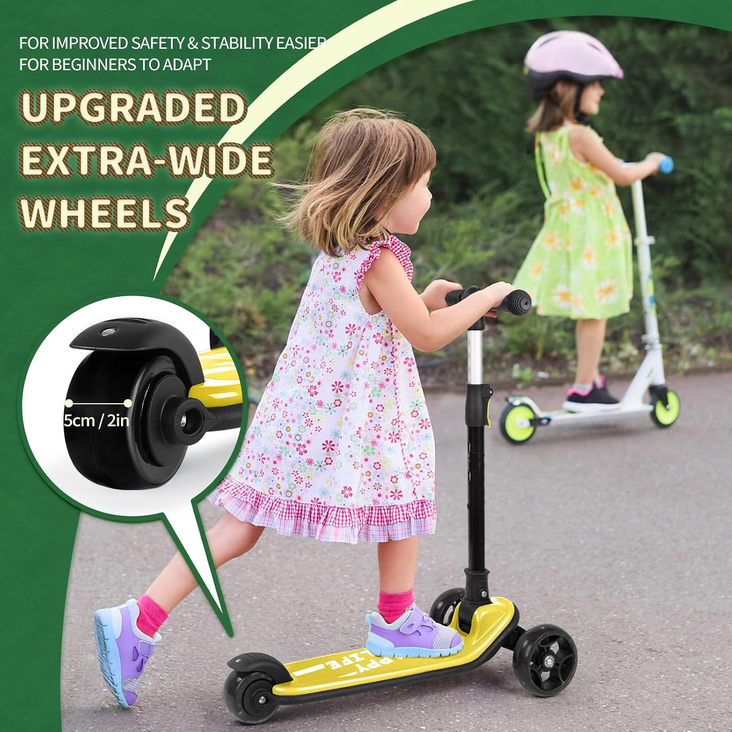 besrey 3 Wheel Scooter for Kids Ages 3-10 with 4 Adjustable Height