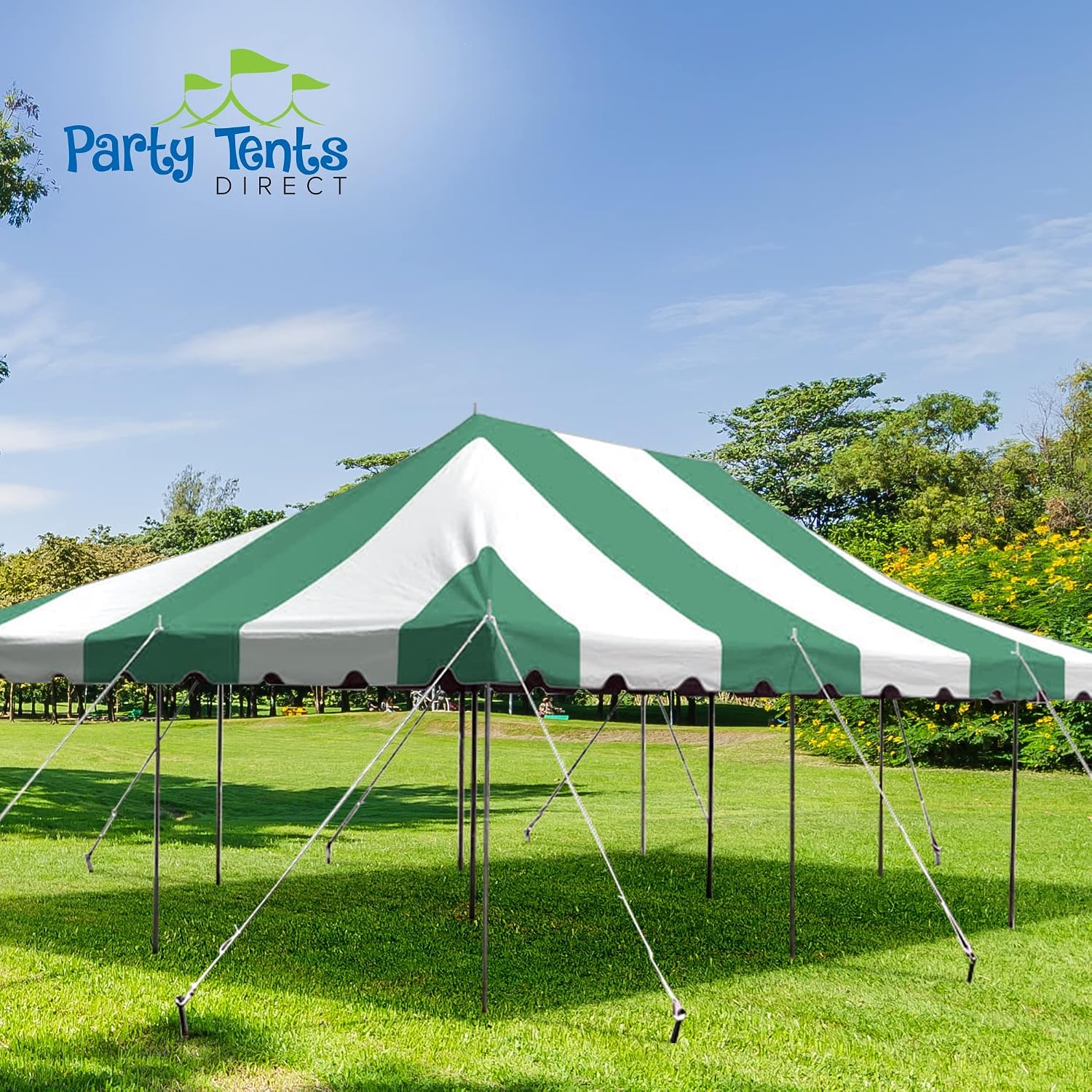 20’ x 20’ Weekender Canopy Pole Tent, Indoor and Outdoor Heavy Duty Easy Up, 80 Person Capacity Tent for Parties, Weddings, and Events, Commercial and Residential Use, PVC White Top | Easy Up Weekender Canopy Tent With 80 Person Capacity - Outdoor Canopi…
