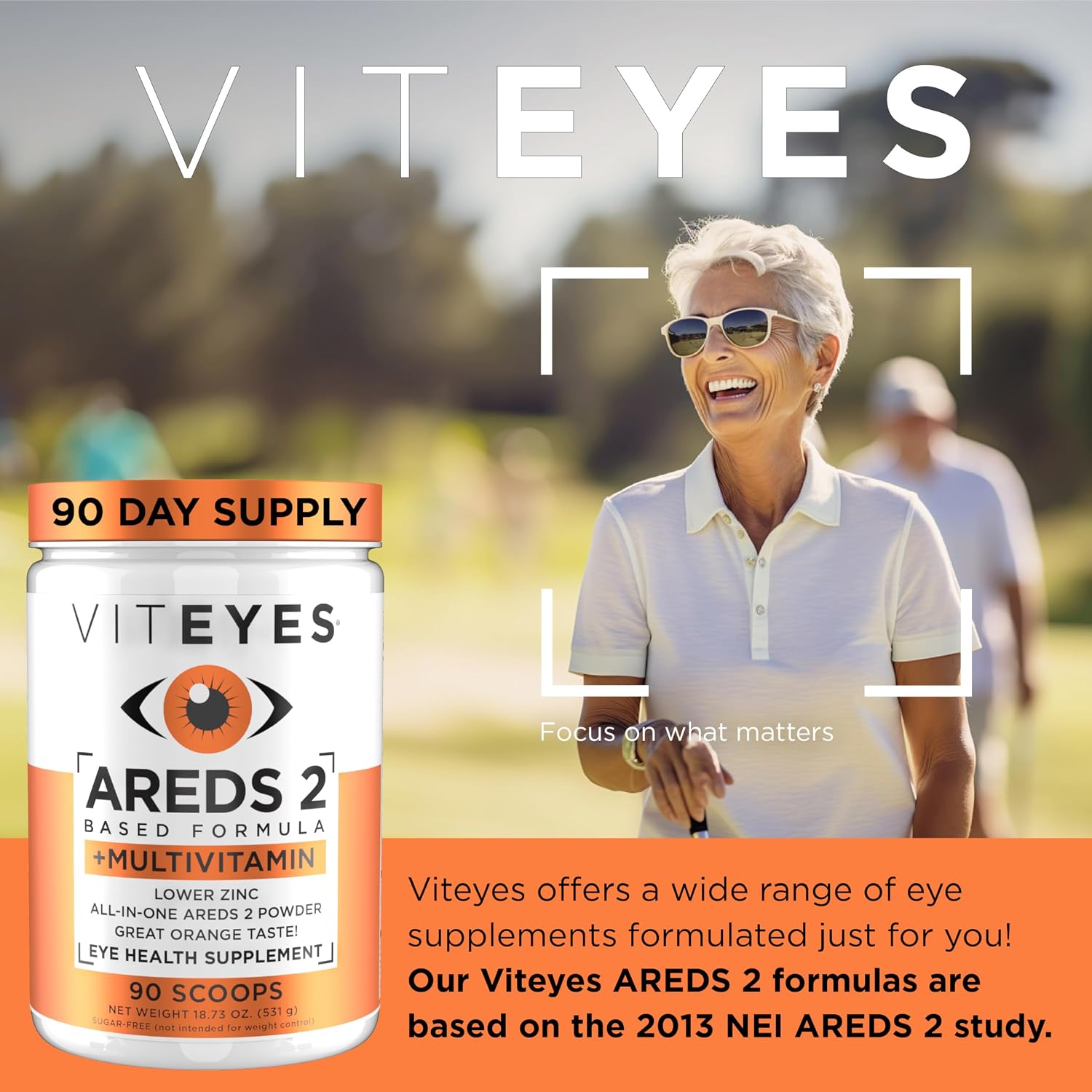 Viteyes AREDS 2 Powder + Multivitamin All-in-One, Macular Protection, Alternative to AREDS 2 chewables, No Pills, Lutein & Zeaxanthin