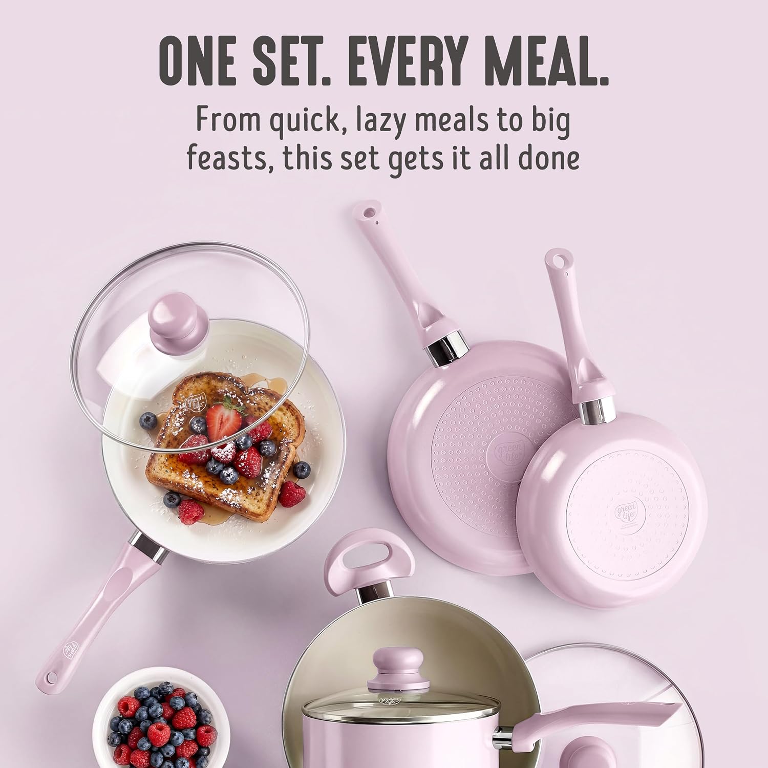 GreenLife 16 Piece Ceramic Nonstick Pots & Pans Cookware Set, Turquoise | PFAS-Free Ceramic Nonstick, Stockpot, Frying Pans, Saucepans, Sauté Pan, Stay-Cool Handles, Dishwasher & Oven Safe up to 350F