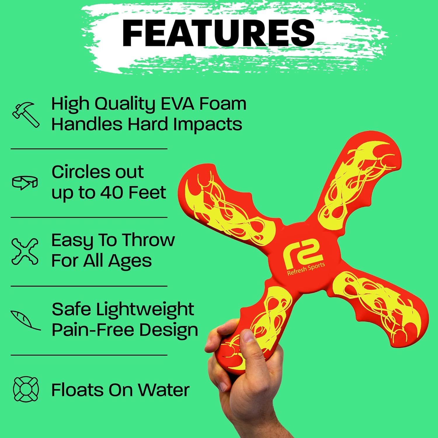 Boomerang for Kids - Fun & Easy To Use - Toys for Ages 8-13 - Birthday Gifts for Kids 5 6 7 8 9 10 Year Old Boy Gift - Best Outdoor Summer Gifts For