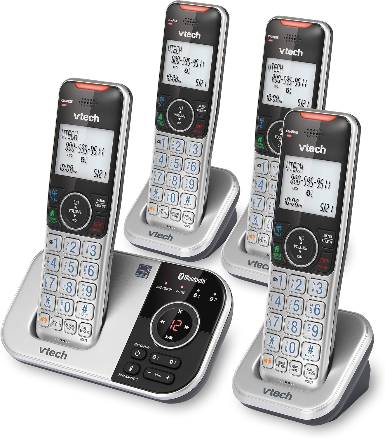 VTech VS112-27 2 Handset Cordless Phone with Answering Machine, Call Blocking, Caller ID, Intercom and Connect to Cell