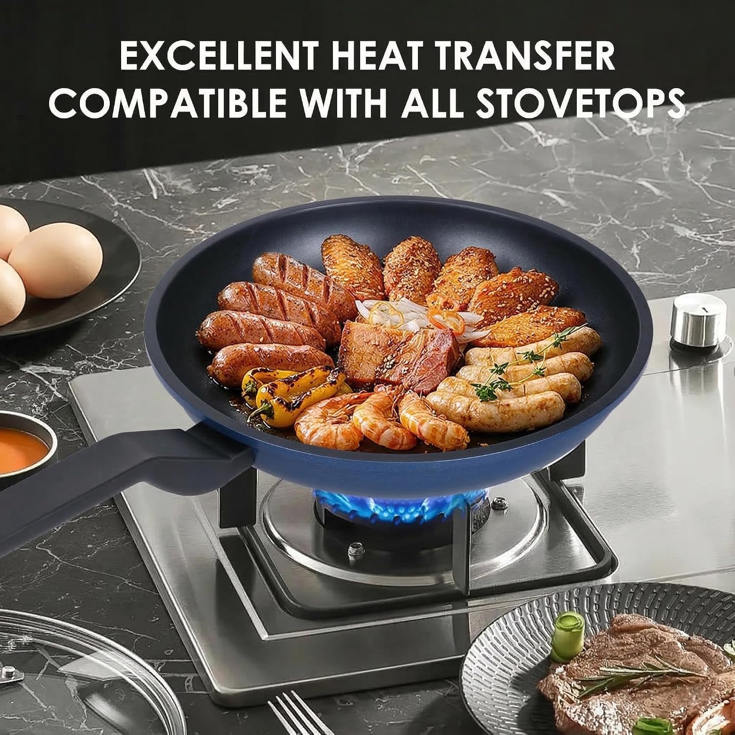 Nonstick Frying Pan Skillet,8 Inch Frying Pan Skillet,Egg pans,Omelette Pan,PFOA Free,Kitchen Pots Induction Pot