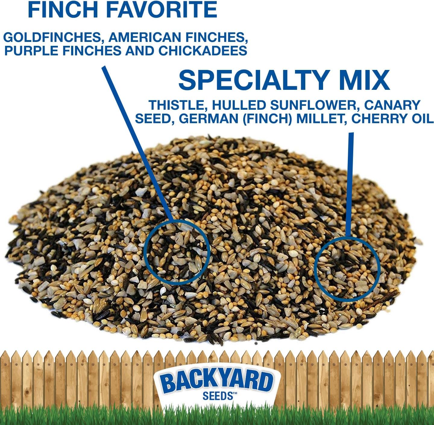 Backyard Seeds Woodpecker No-Waste Bird Seed Mix 5lbs - Premium Shelled Peanuts & Sunflower Chips, Small Bag of Wild Bird Food