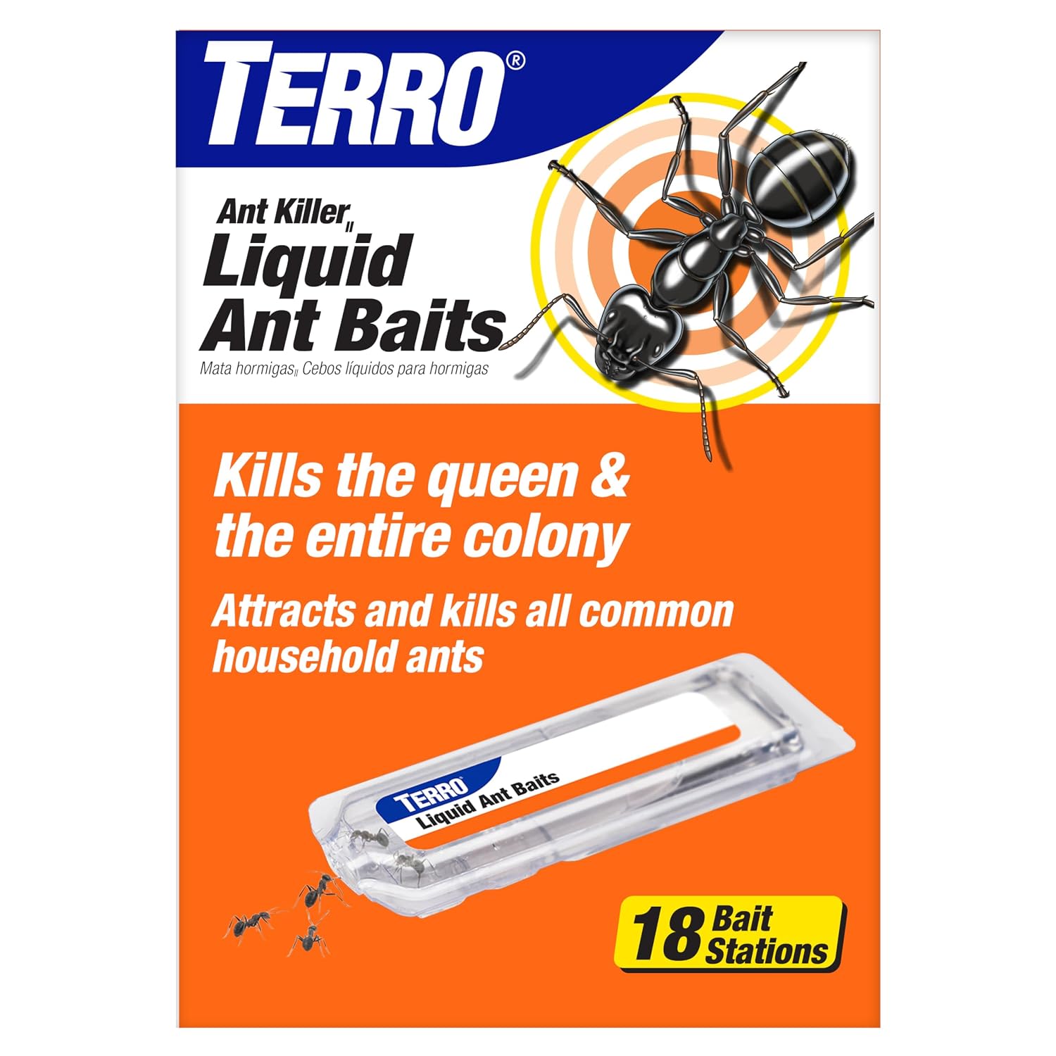 Terro, Ant Killer Bait Stations T300B - Liquid Bait to Eliminate Ants - Bait System - Stations for Effective Indoor Ant Control, 12 Count | Borax Formula, Kills the Queen & the Entire Colony, Liquid Ant Baits Indoor, Kills Household Ants, Indoor Use