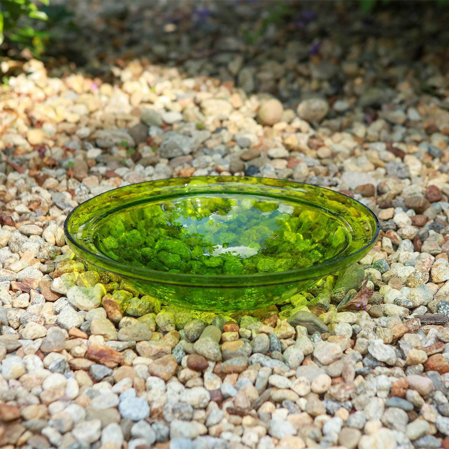Achla Designs Crackle Glass Bowl, 12-in, Mandarin