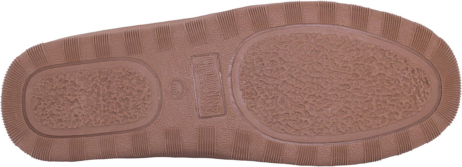 Cloud Nine Men's Romeo Sheepskin Slippers with Suede Upper | 100% sheepskin lining, suede leather, TPR sole, slip-on design, breathable warmth, indoor/outdoor versatility