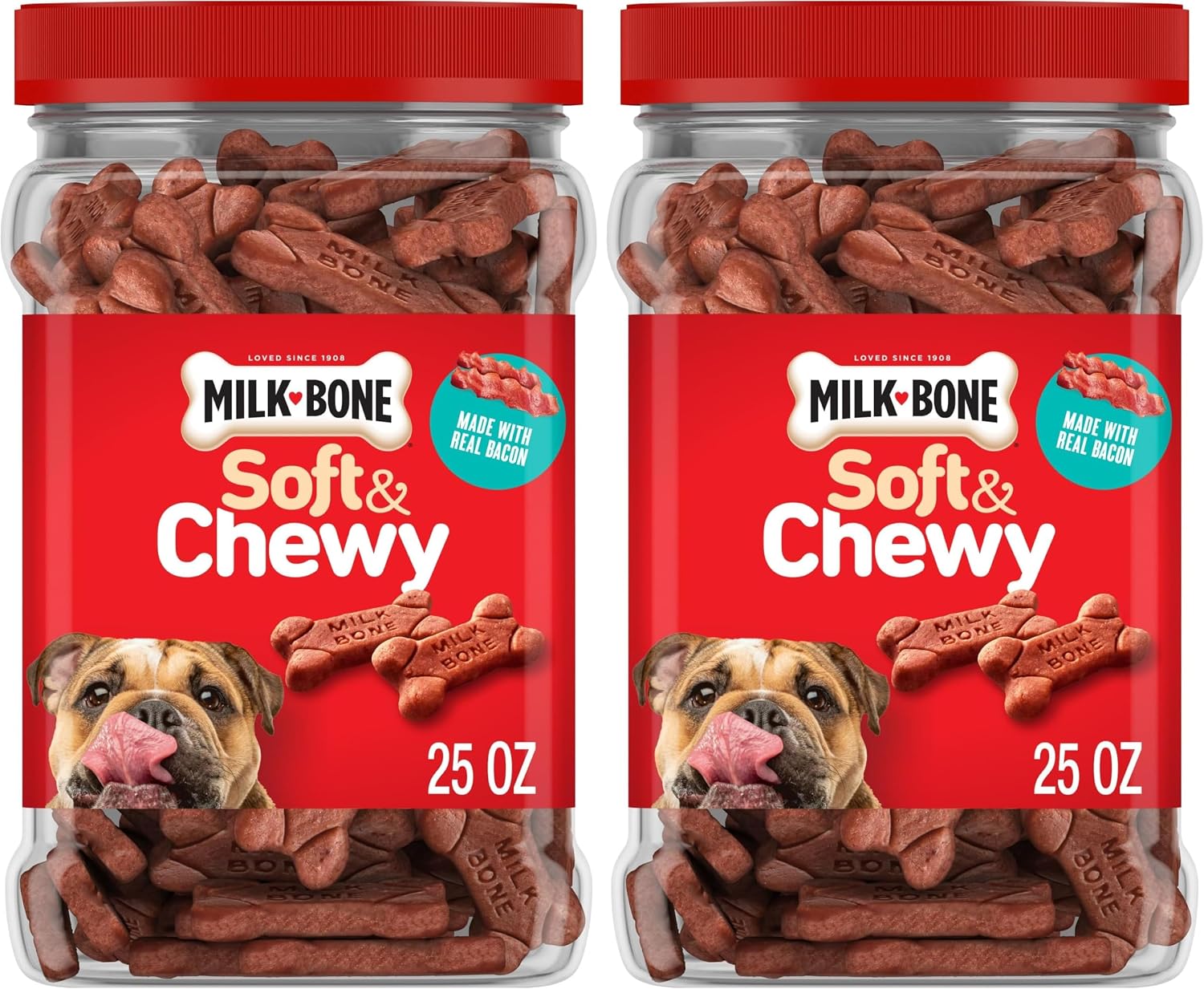 Milk-Bone Soft & Chewy Dog Training Treats, 25 oz Canister | Made with real chicken breast, soft dog treats for training and rewarding, 18% protein, fortified with vitamins and minerals