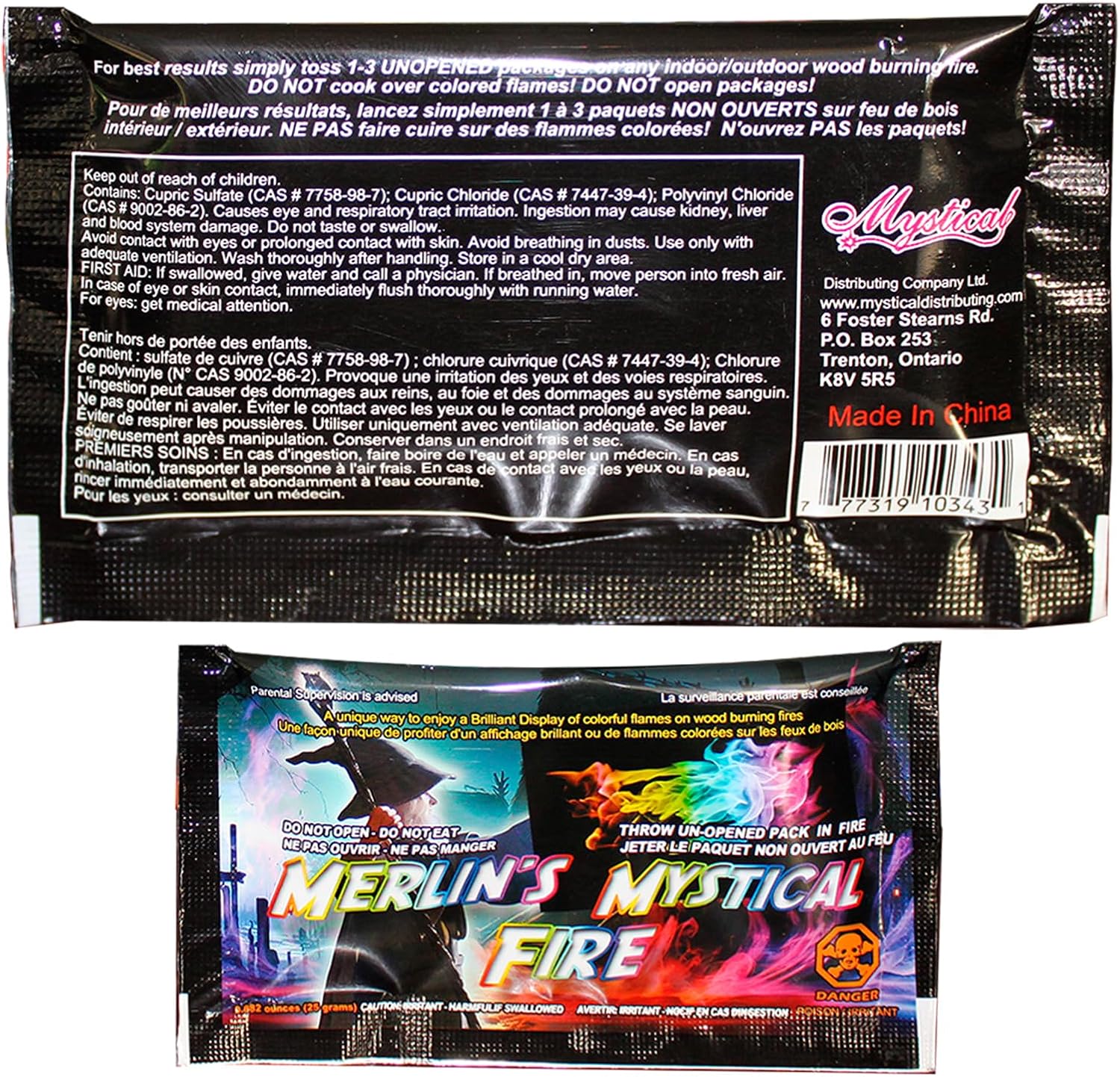 Mystical Fire Merlin’s Fire Color Changing Packets Fire Color Packets 6pk | 6-pack color changing fire packets creates colorful flames in fire