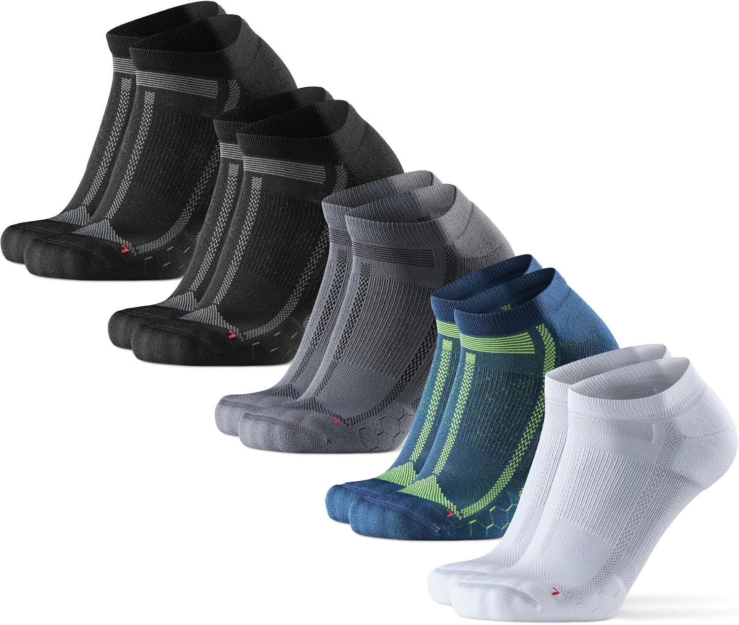 DANISH ENDURANCE Running Socks, Low-Cut, Anti Blister, 3 & 5-Pack