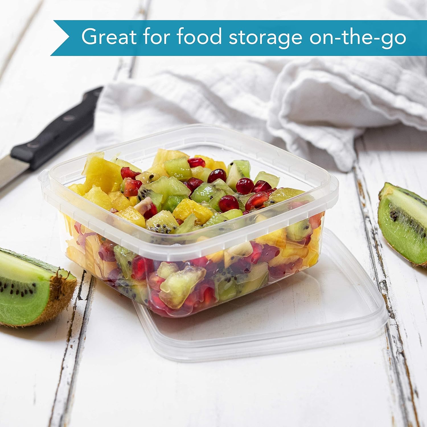 NYHI 32 oz 20 Pack Square Clear Deli Containers with Lids Disposable BPA Free Square Plastic Food Storage Containers with Lids Airtight for Meal