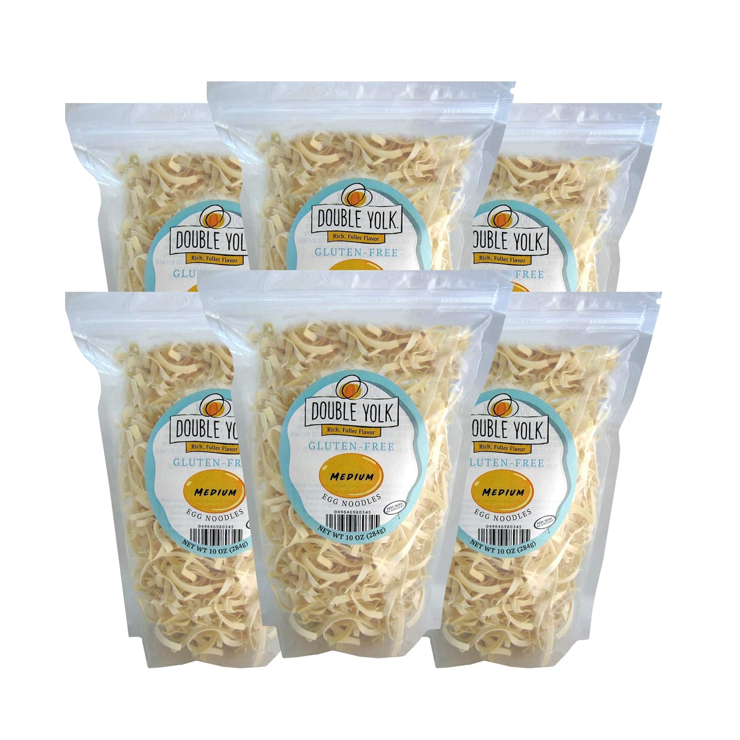 Gluten Free Noodles Amish Wedding Foods Double Yolk Medium Egg Noodle 10 oz Bag (Pack of 6-10 oz Bags)