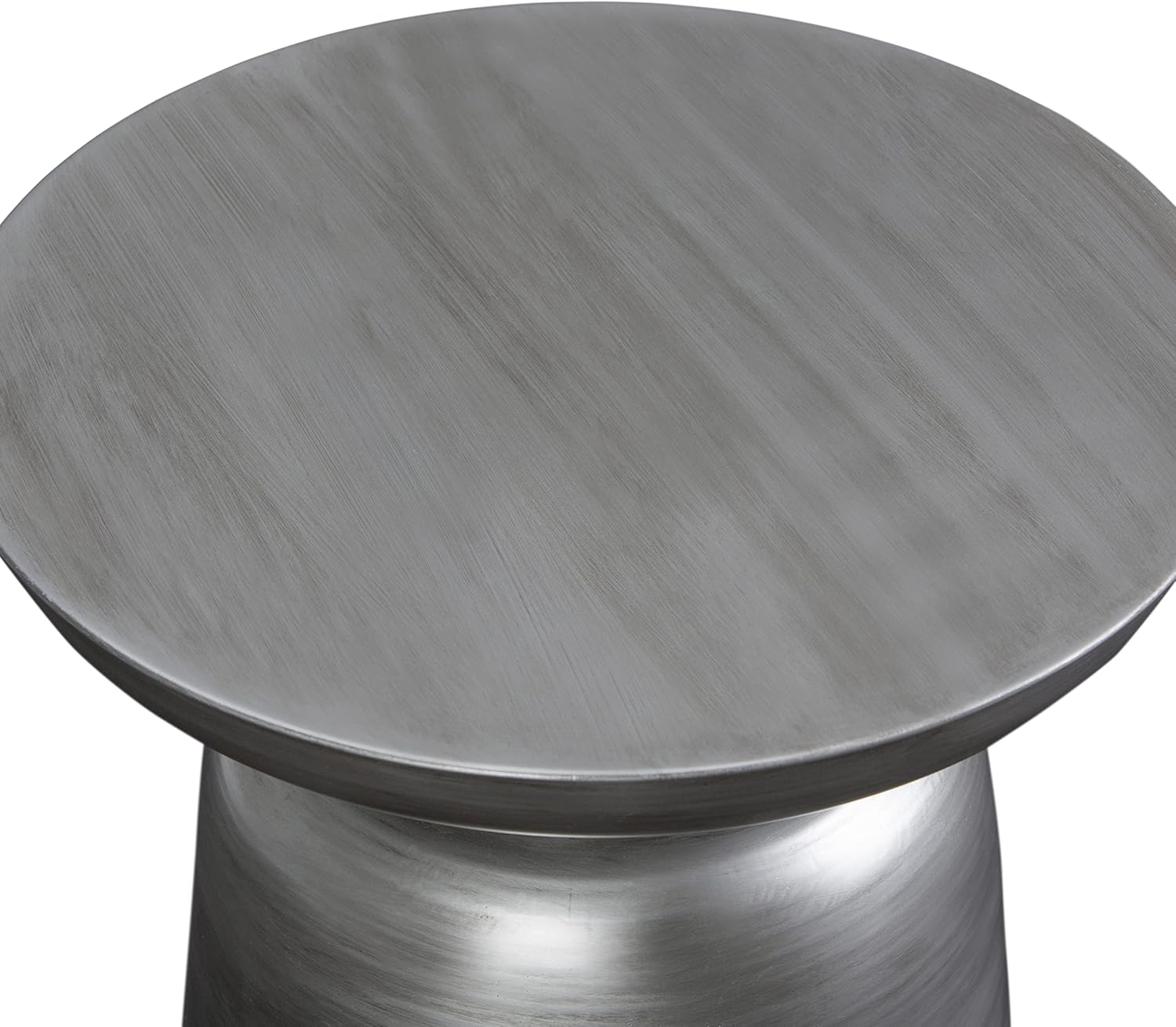 SIMPLIHOME Whitney 17" Wide Storage Metal Table in Antique Silver