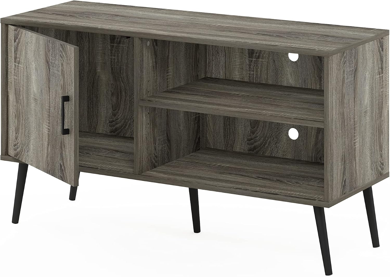 Furinno Fowler Multipurpose TV Stand Bookshelves, French Oak Grey