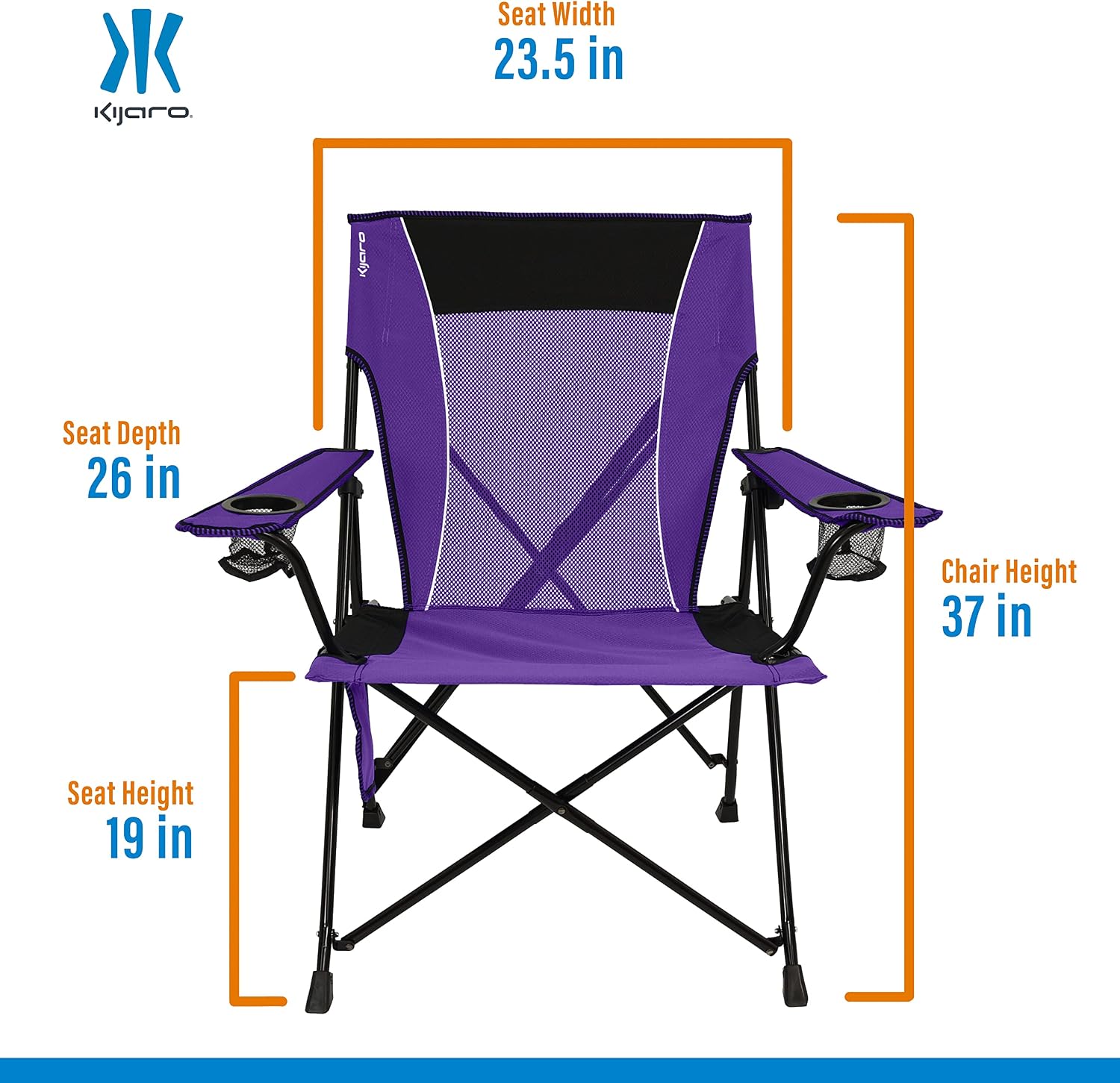 Kijaro Dual Lock Portable Camping Chairs - Enjoy the Outdoors with a Versatile Folding Chair for Sports, Lawn - Dual Lock Feature Locks Position – Hanami Pink