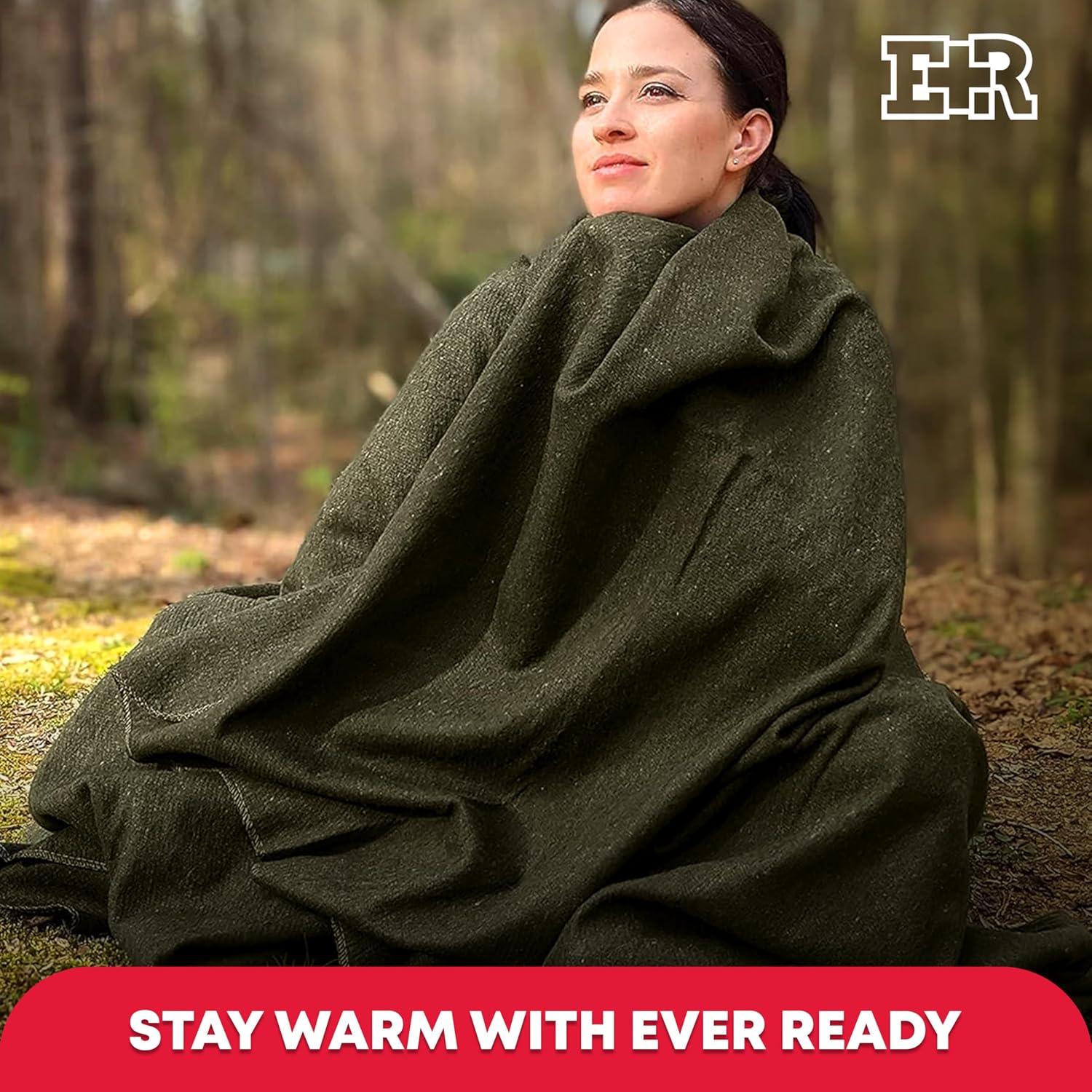Olive Drab Green Warm Fire Retardant Blanket, 66" x 90" (80% Wool)-US Military Style