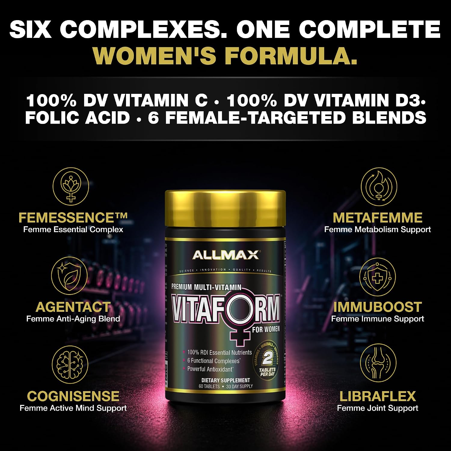 ALLMAX Vitaform Multivitamin Tablets for Women, 60 Count