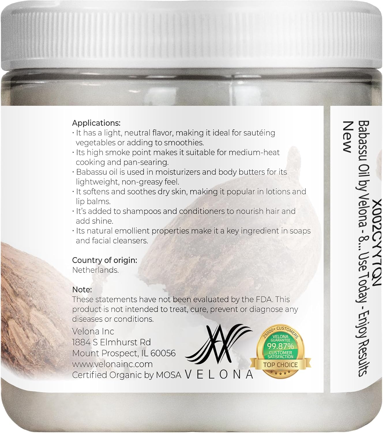 velona USDA Organic Pumpkin Seed Oil - 8 fl oz, Cold Pressed, with Pump