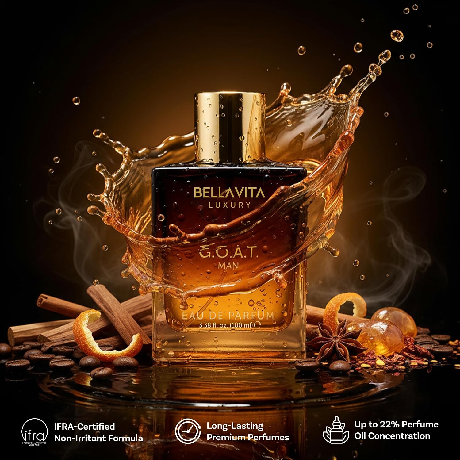 Bellavita Luxury CEO MAN Eau de Parfum | 100 ml (3.4 fl.oz.) | Perfume for Men | Mandarin, Lemon, Lavender