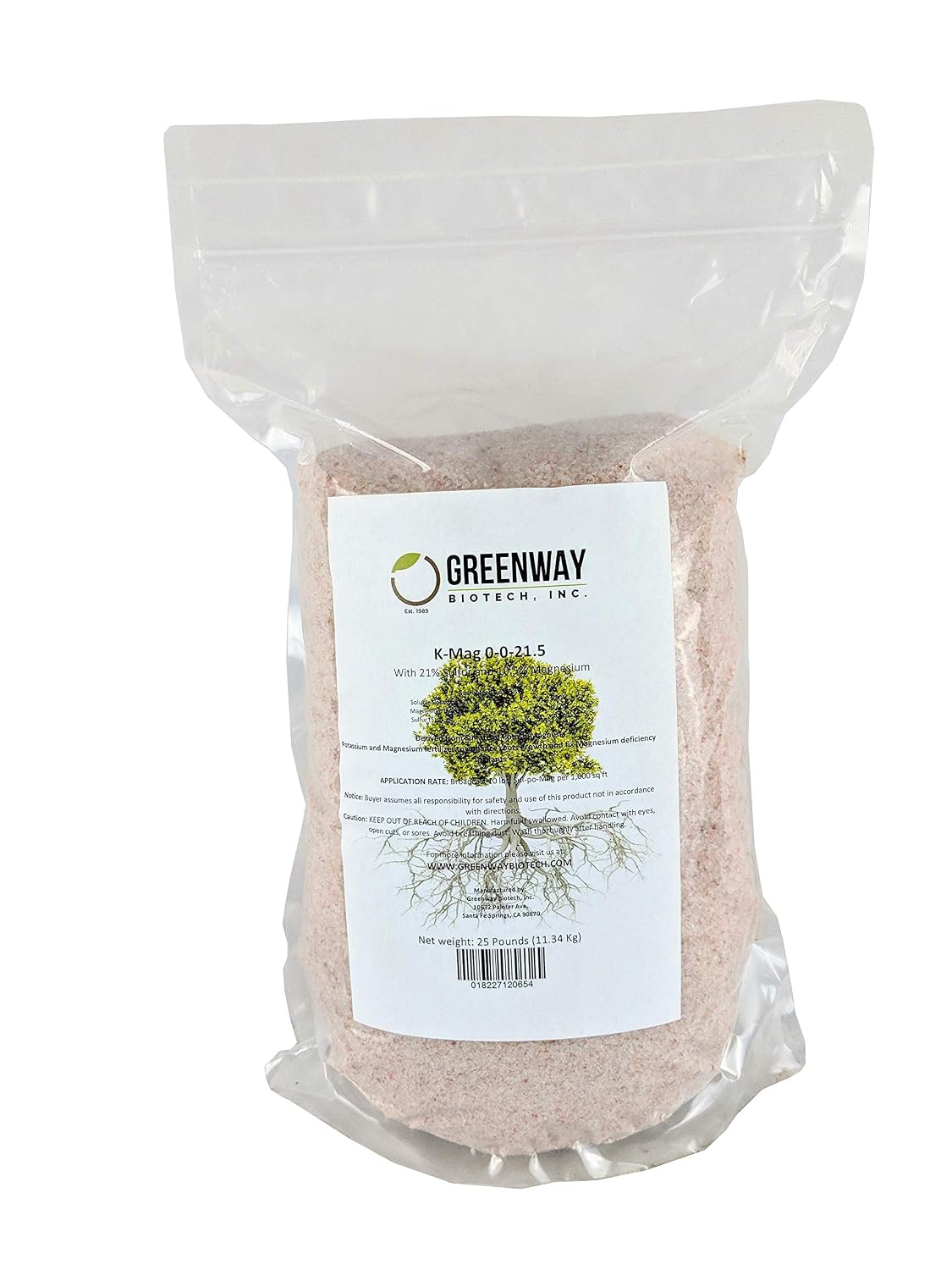 Greenway Biotech, Inc. Sul-Po-Mag 0-0-21.5 Sulfate of Potash Magnesia (K-Mag) 5 Pounds
