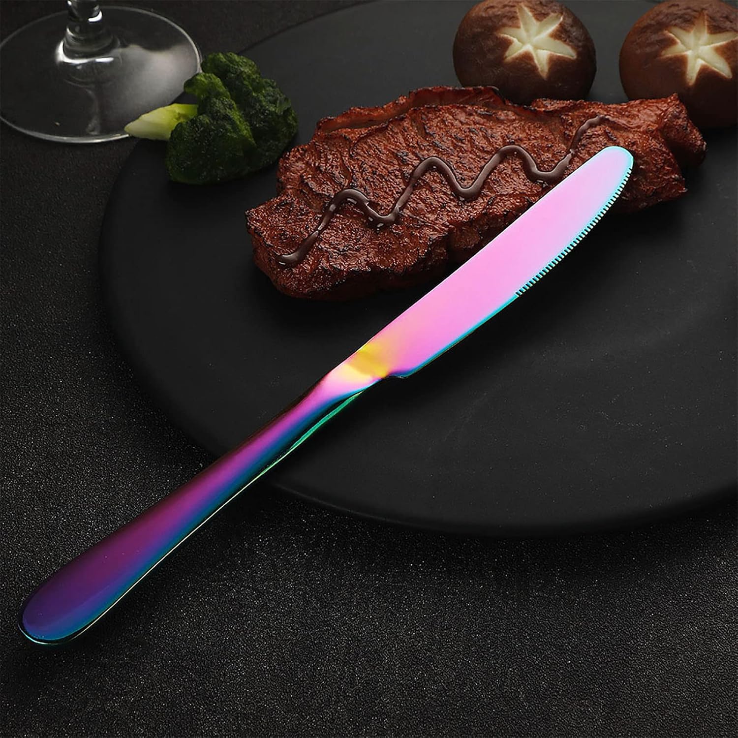 VANDBAO Rainbow Flatware Cutlery Silverware Set 20 Pieces, Stainless Steel Colorful Utensils, Tableware Set Service for 4, Include Knife/Fork/Spoon