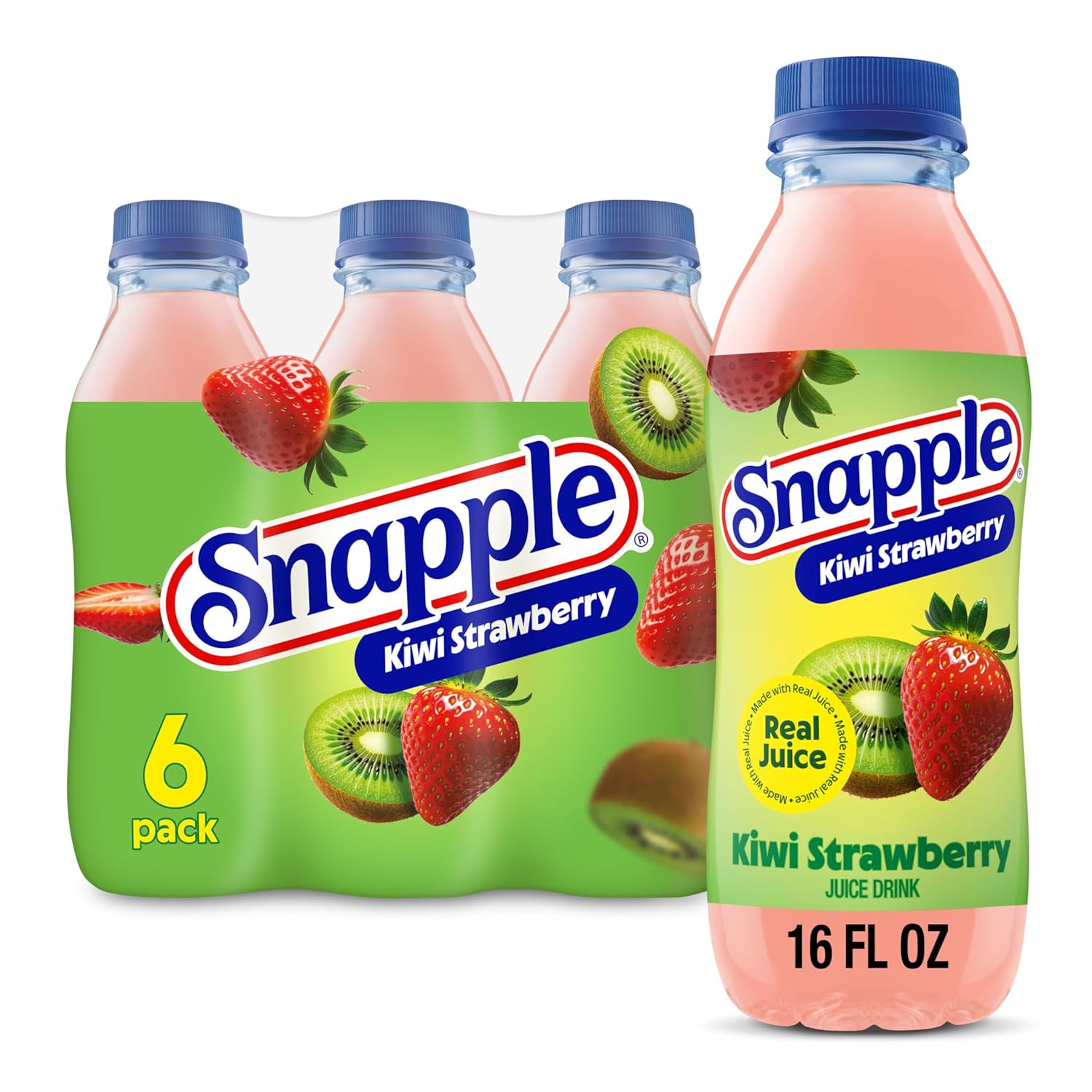 Snapple Apple Juice Drink, 16 Fl Oz Recycled Plastic Bottle, All Natural, No Artificial Flavors Or Sweeteners, Gluten-free, Contains 10% Real Juice 12 Pack
