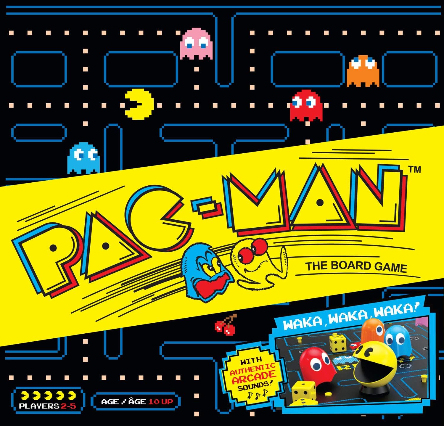 Buffalo Games - Pac-Man Game, 10 years + | Play as Pac-Man or Ghost, Built-In Retro Arcade Sounds, Electronic Pac-Man Pawn, 2 to 5 Players