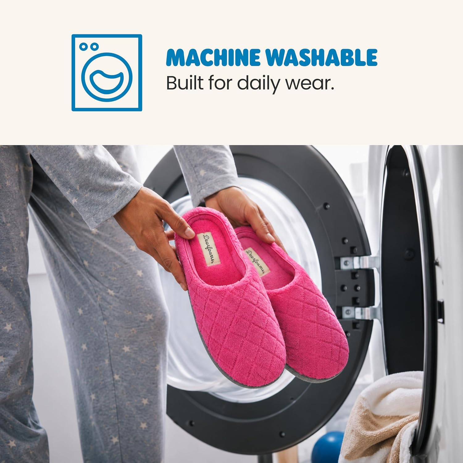 Leslie Terry Clog House Shoes with Memory Foam, Indoor Slippers with Wide Widths