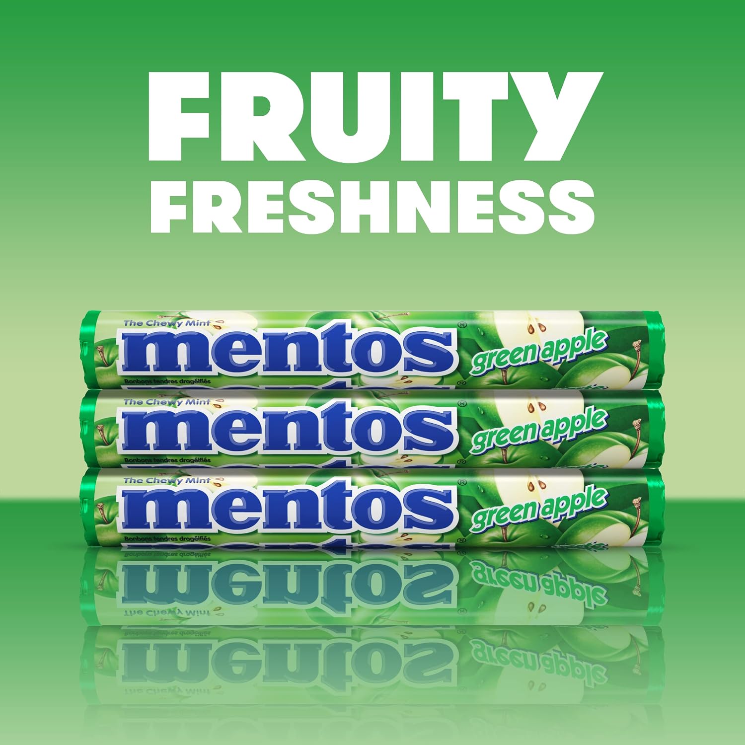 Mentos Chewy Mint Candy Roll, Cinnamon, 14 Pieces Per Roll, 15 Count Pack