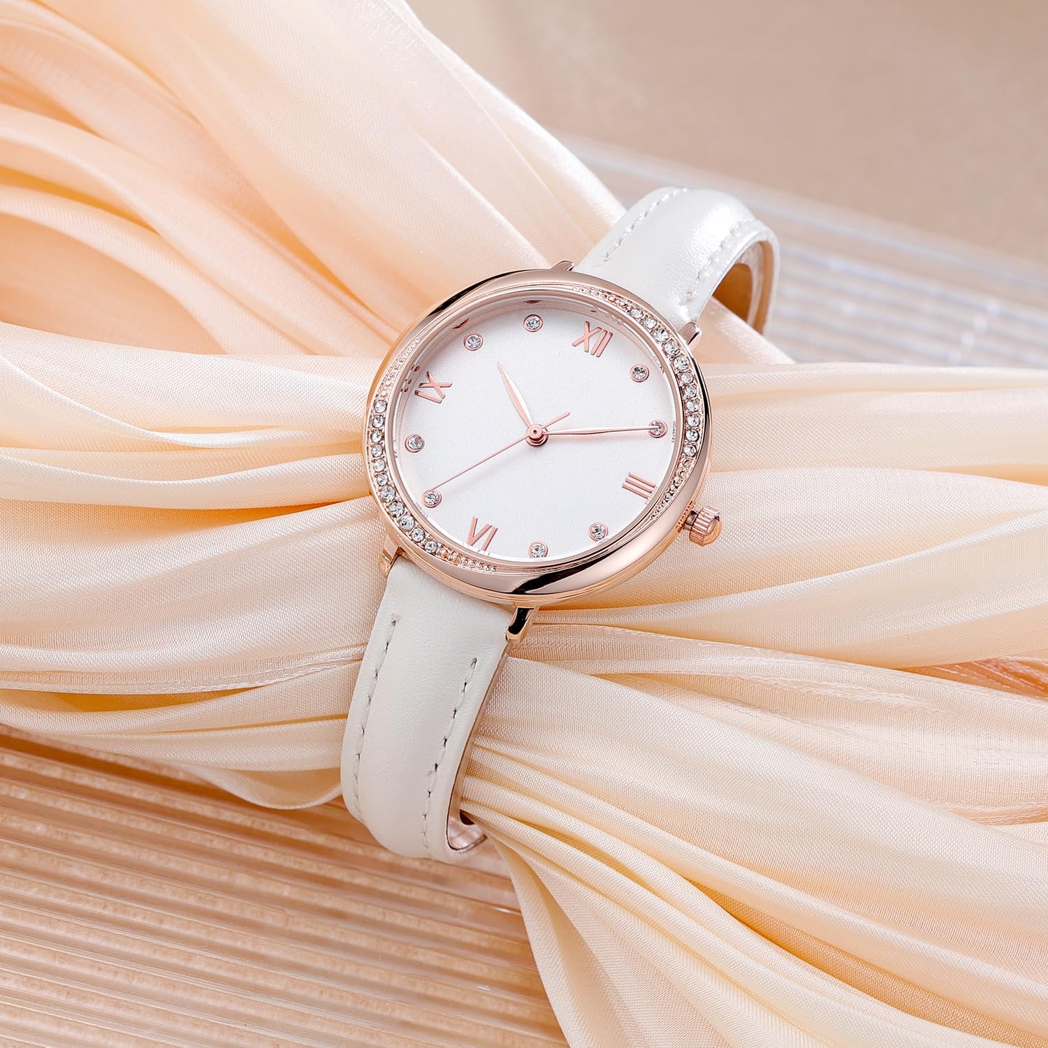NUOVO Women's Silicone Sports Watch - Crystal Accented Leather Strap Analog Display