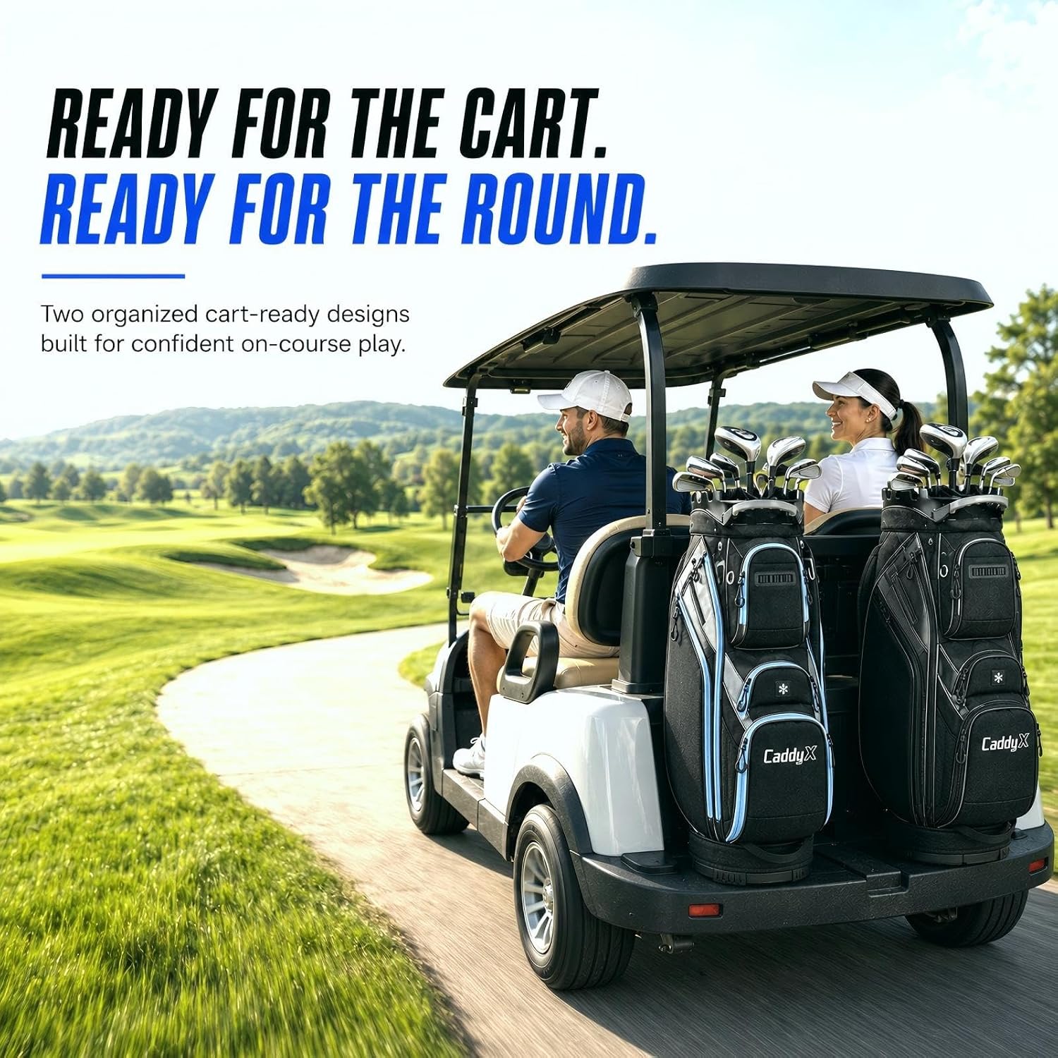 14-Way Golf Cart Bag, Professional Organizer Cart Bag with Anti-Rattle Top