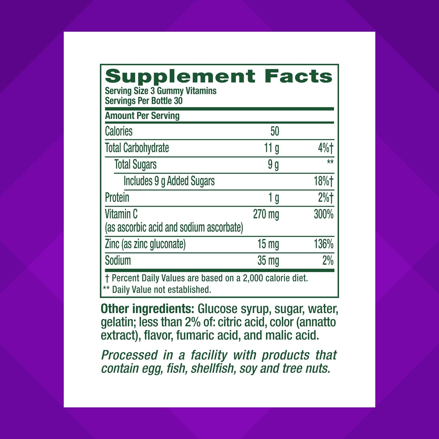 Vitafusion Zinc and Vitamin C Gummies | 90 Gummy Vitamins
