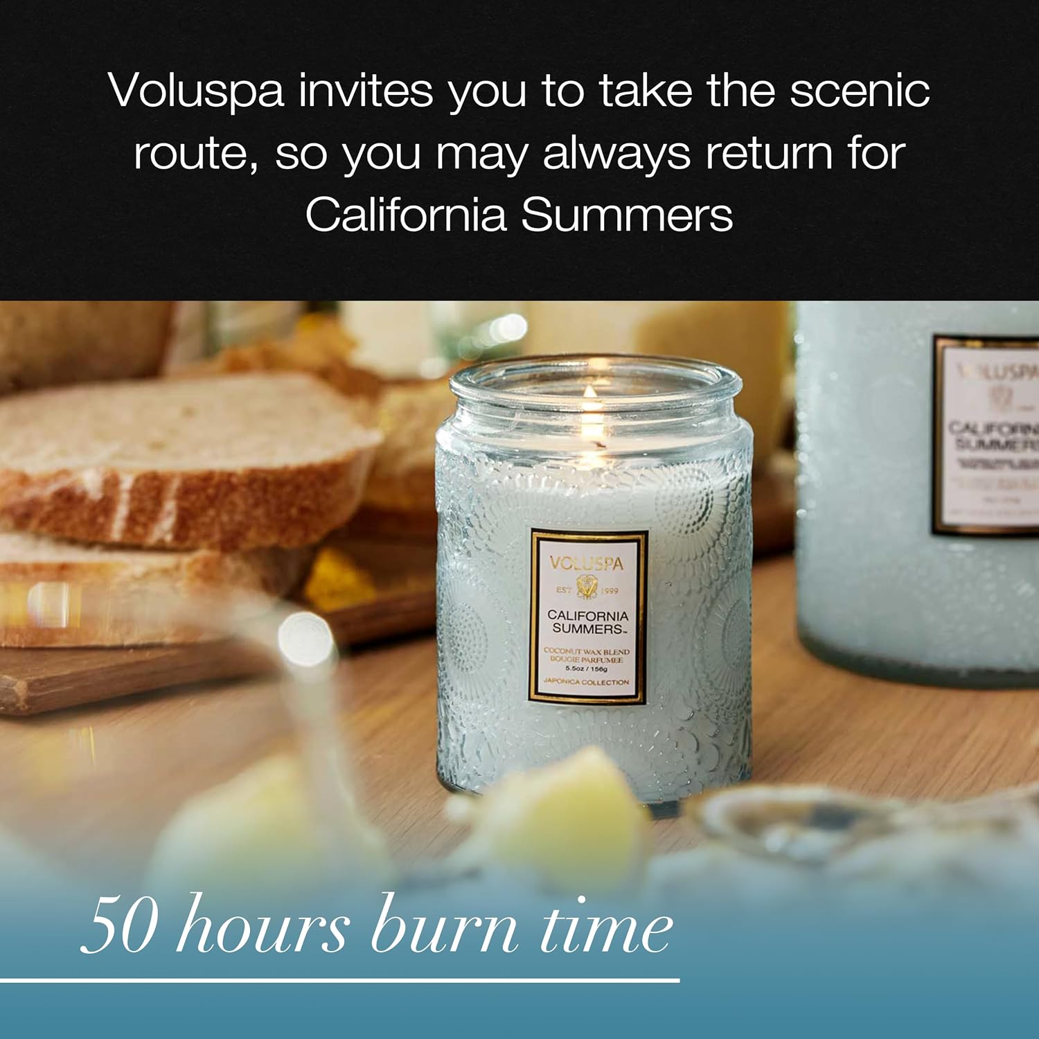 Voluspa Baltic Amber, Small Candle Jar, 5.5 oz, 50 Hour Burn Time, Coconut Wax for Clean Burning, Handcrafted in the USA