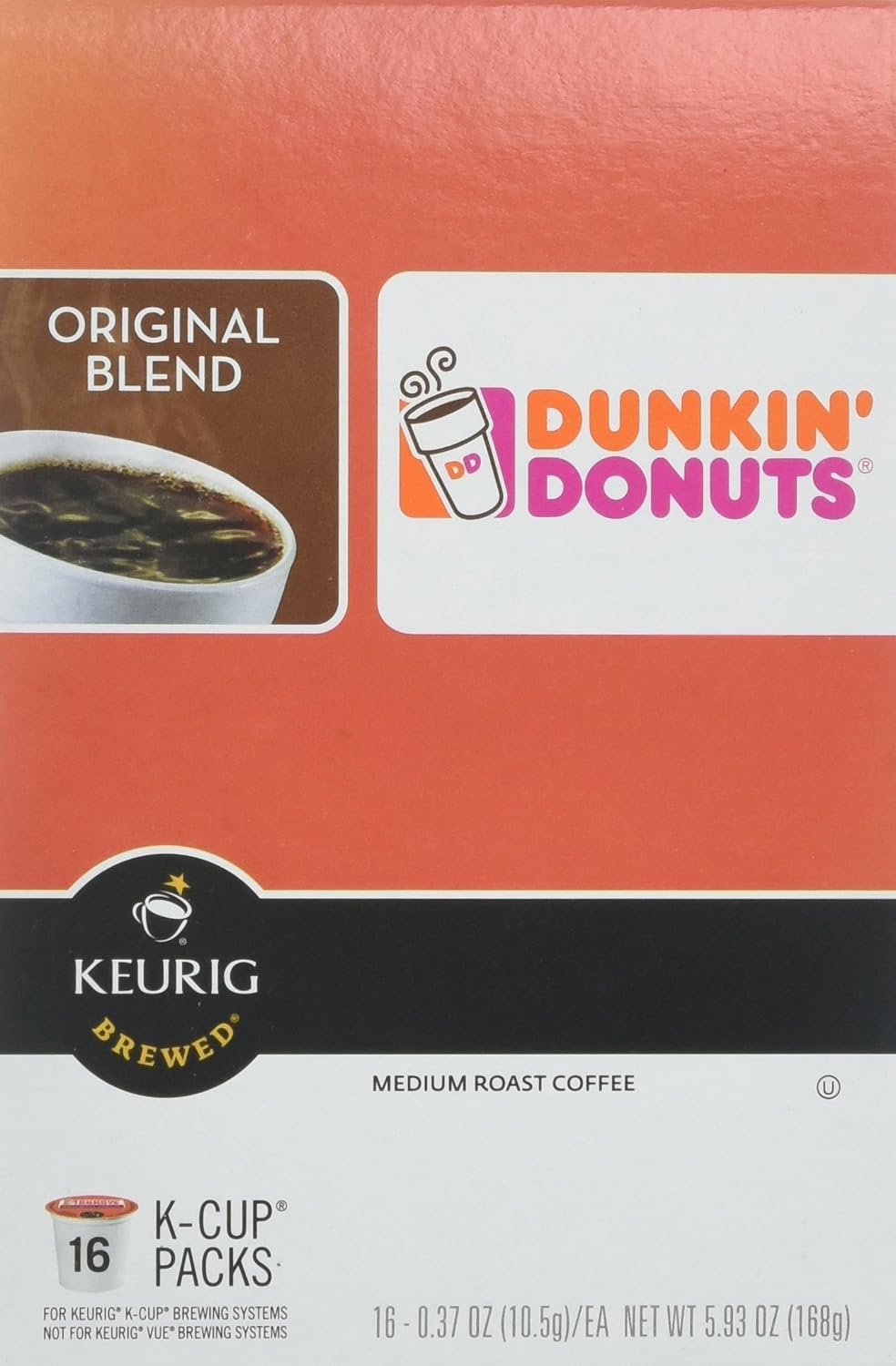 Dunkin' Donuts 2091512 Original Blend Coffee K-Cup Pods Medium Roast 44/Box (006933)