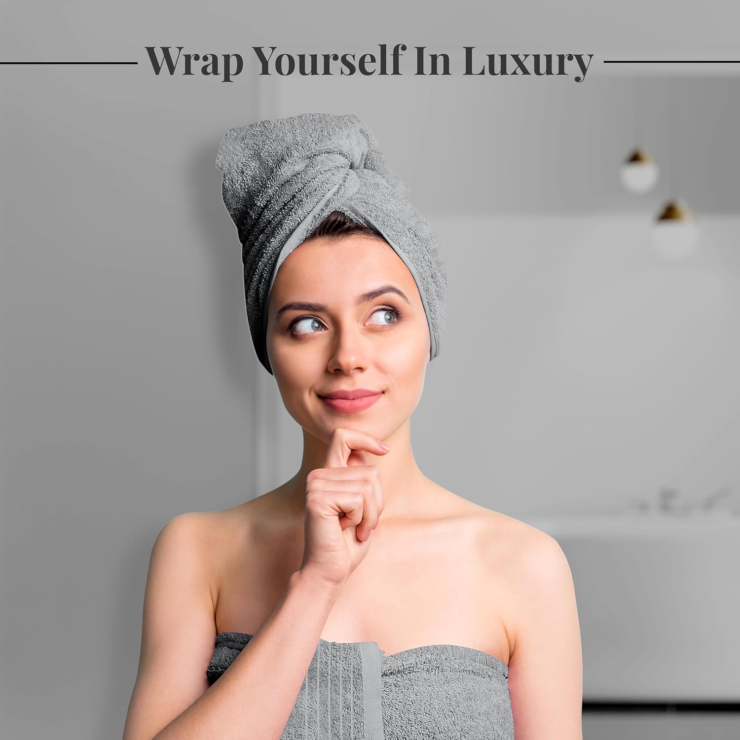 Tens Towels 8 Piece Towel Set, 2 XL Bath, 2 Hand, 4 Washcloth, Dark Grey