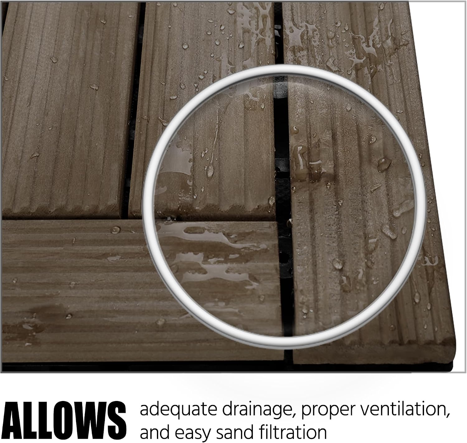 Topeakmart 27PCS Interlocking Deck Tiles 12x12 Patio Flooring, Brown