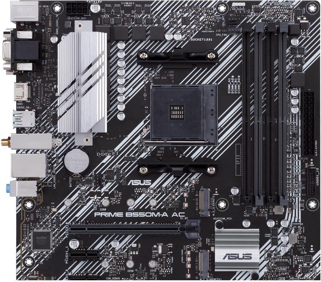 NEWEGG Motherboard CPU Memory Combo - B550M Micro ATX Motherboard Bundle with Ryzen 5 5500 6-Core 3.6 GHz CPU and 16GB (2 x 8GB) 288-Pin PC RAM DDR4 3600 Desktop Memory