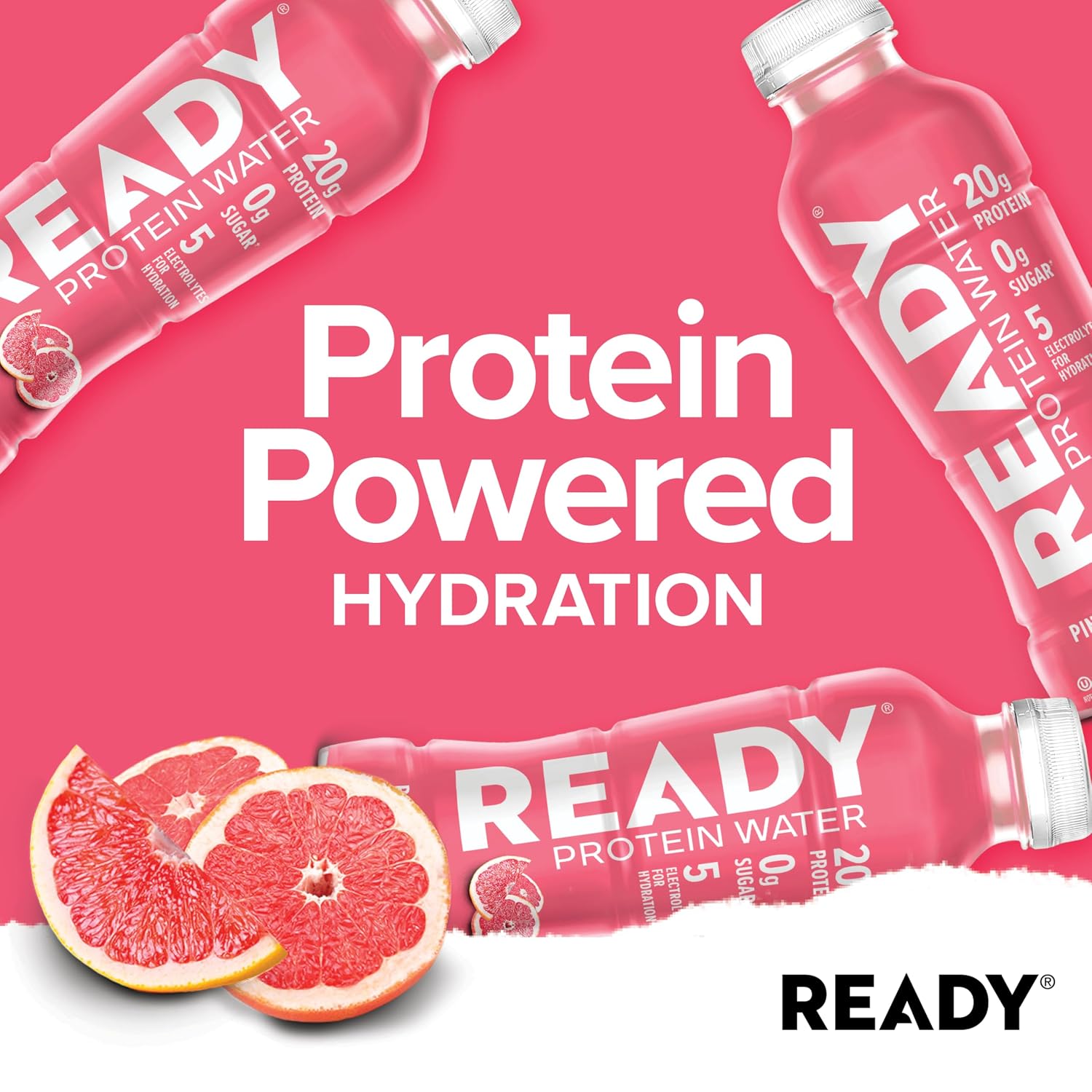 Ready Clear Protein Water, Blueberry, 20g Whey Protein Isolate, 12 Pack