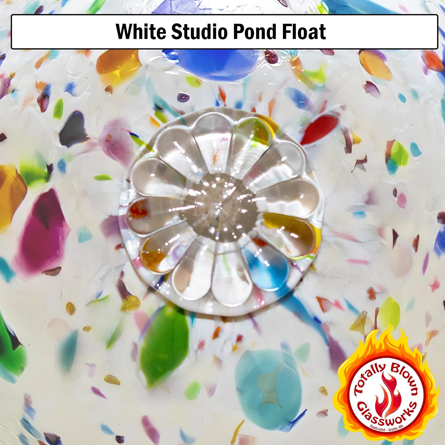 Totally Blown Glassworks Pond Float. Handmade Blown Glass, Garden Gazing Ball, Table Centerpiece