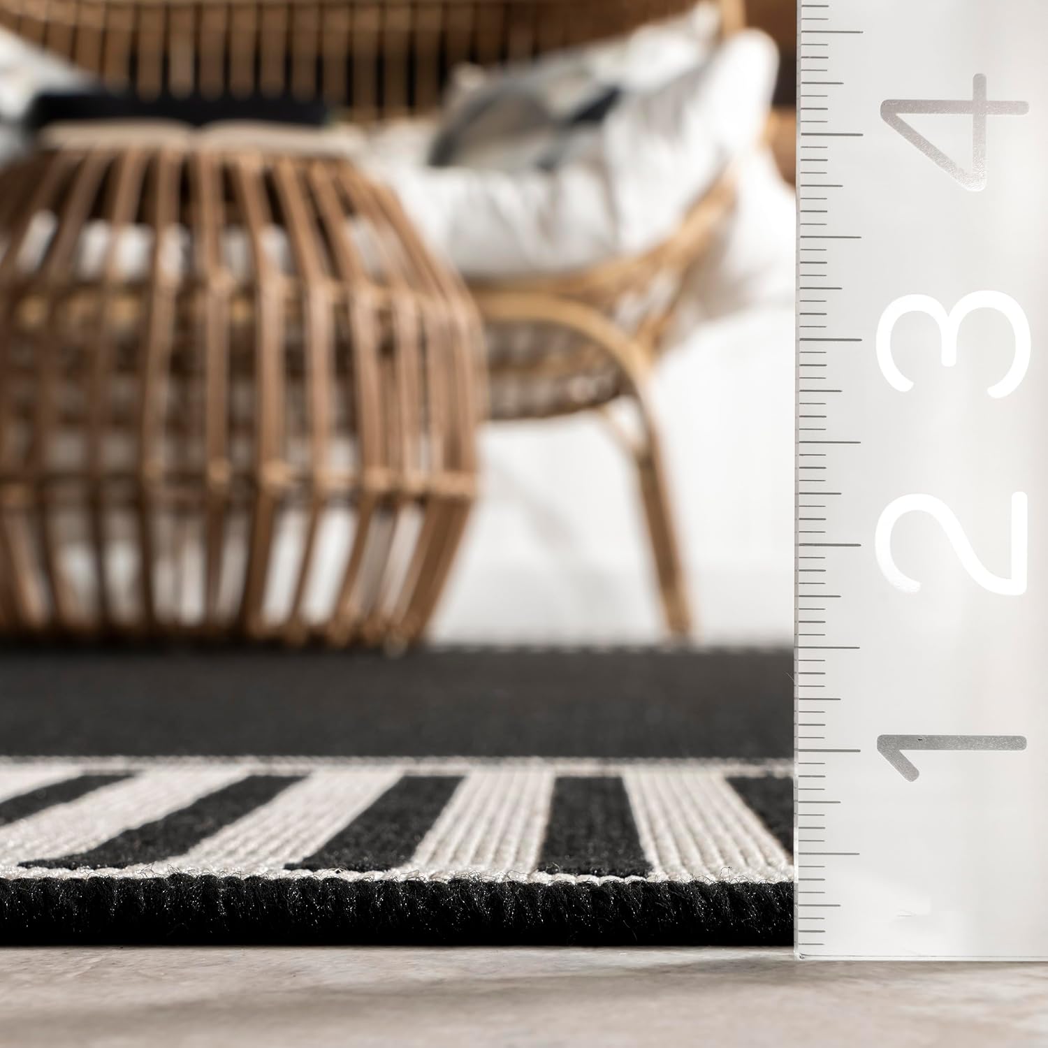 nuLOOM Asha Light Brown Bordered Indoor/Outdoor Area Rug, 4' x 5'