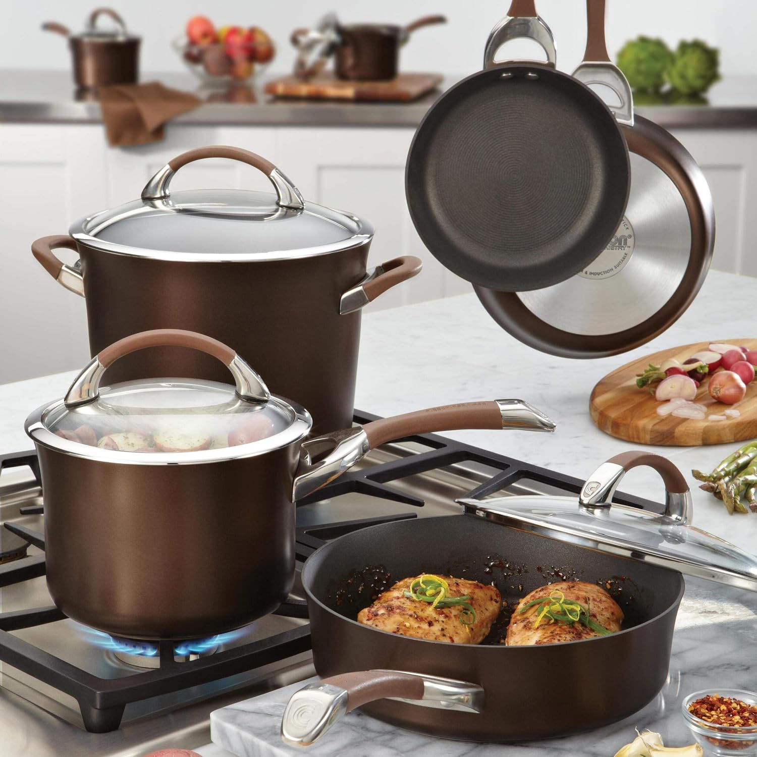 Circulon Symmetry Hard Anodized Nonstick Induction Frying Pan, 8.5-Inch Fry Pan, Black