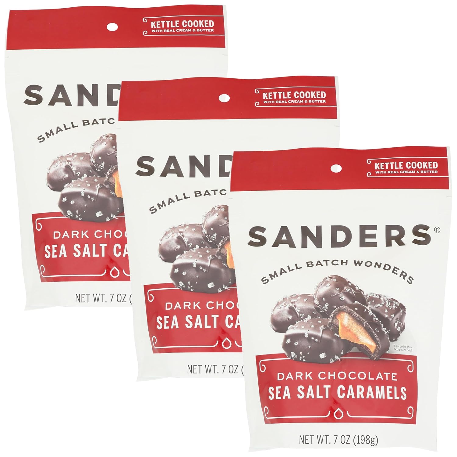 Sanders Dark Chocolate Sea Salt Caramels - 36 ounces (2.25 pounds)
