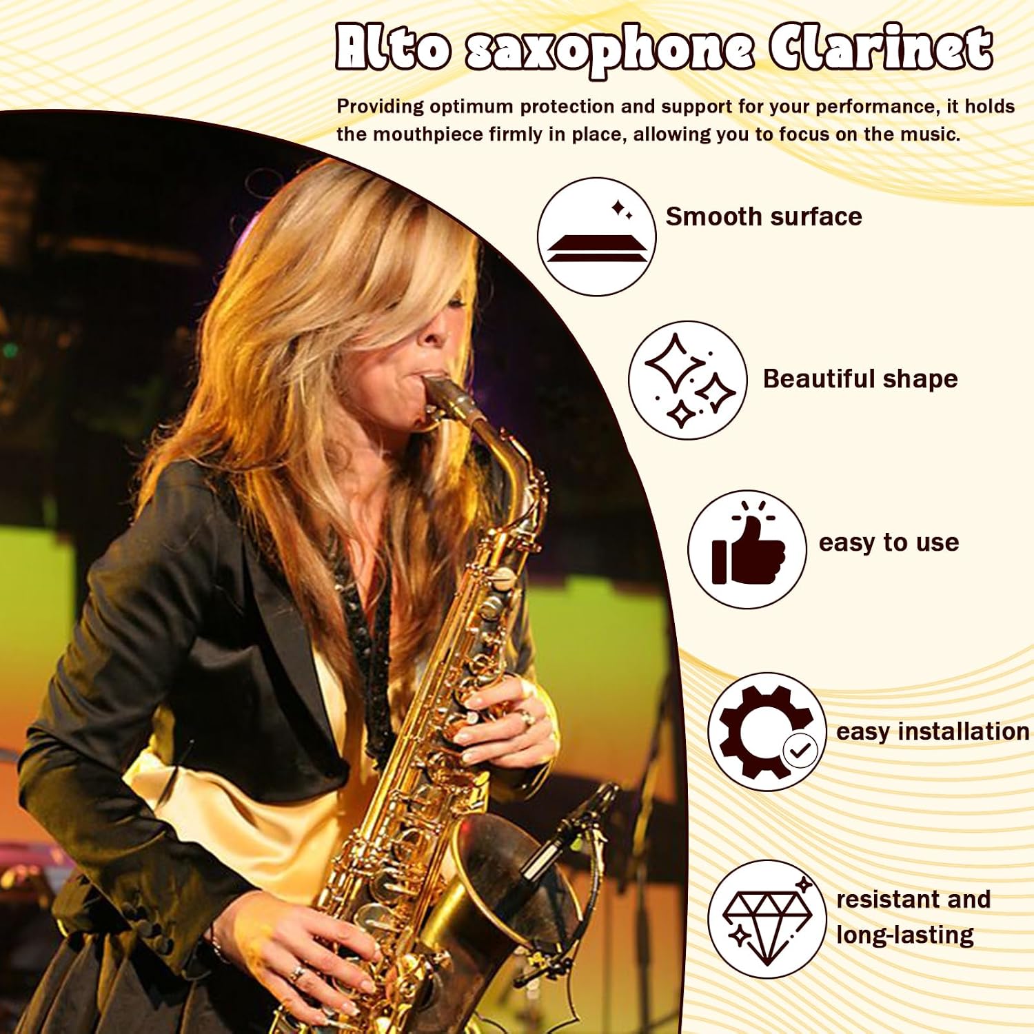 Alto Sax Ligature, Metal Alto Saxophone Ligature,Saxophone Gold Ligature Fastener