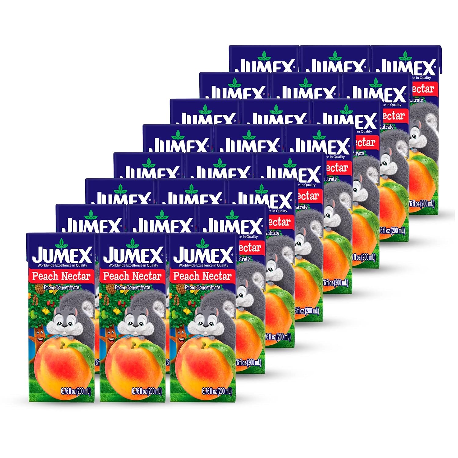 Jumex Apple Nectar Juice Boxes for Kids - Apple Juice Box with Straw - Mini Drinks for Kids - Made with Fresh Fruit Puree Concentrate - School Snacks & Smoothie Mix - 6.76oz, 24 Pack